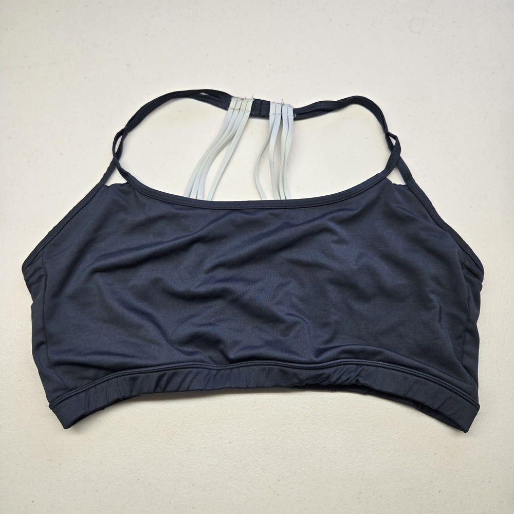 LIVI Active Women Sports Bra 22 Navy Blue Strappy Back Pullover Unlined‎